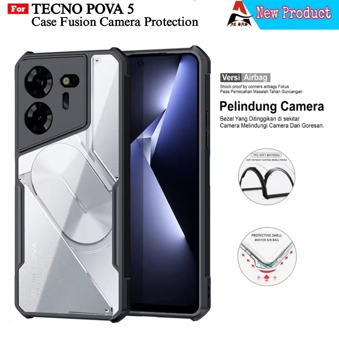 Casing Tecno Pova Pro Shockprooff Camera Protection Transparan