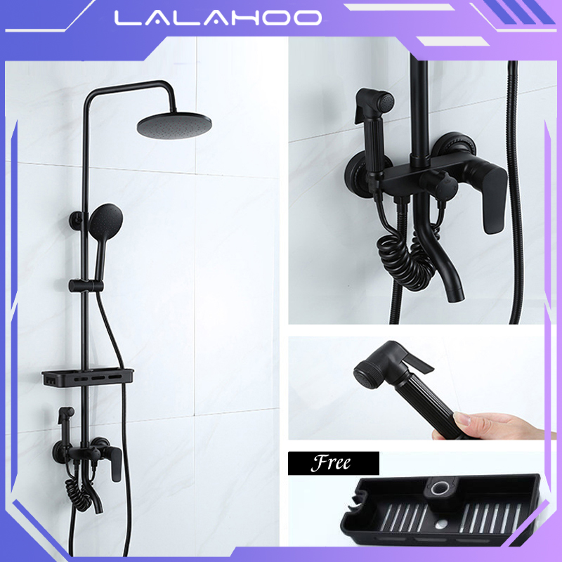 Shower Kamar Mandi 4 Dalam 1 Set Dengan Faucet Shower Tiang Set Panas