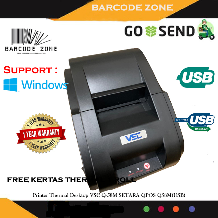 Mini Pos Printer Kasir Thermal Vsc Tm U Mm Tanpa Bluetooth