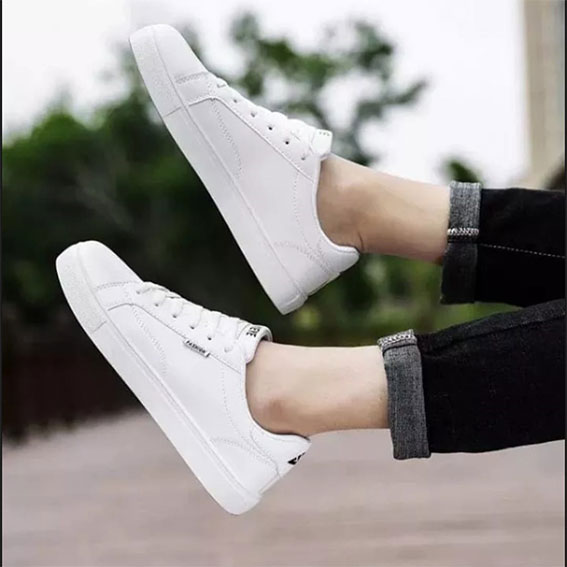 Sepatu Pria Korean Style Warna Putih Kekinian Viral Sepatu