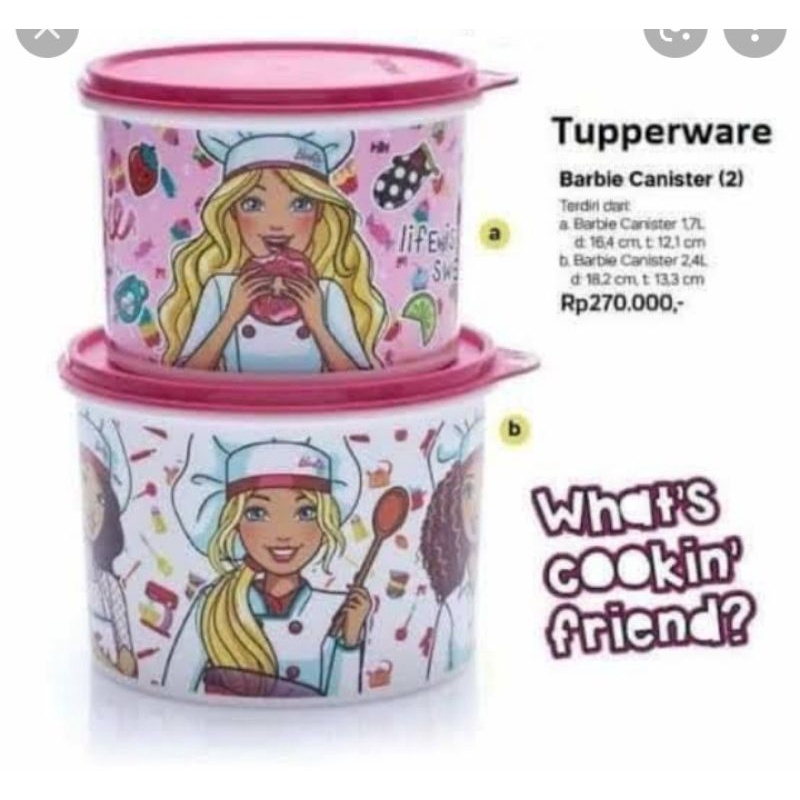 Toples Tupperware Isi Barbie Canister Tupperware Isi Toples