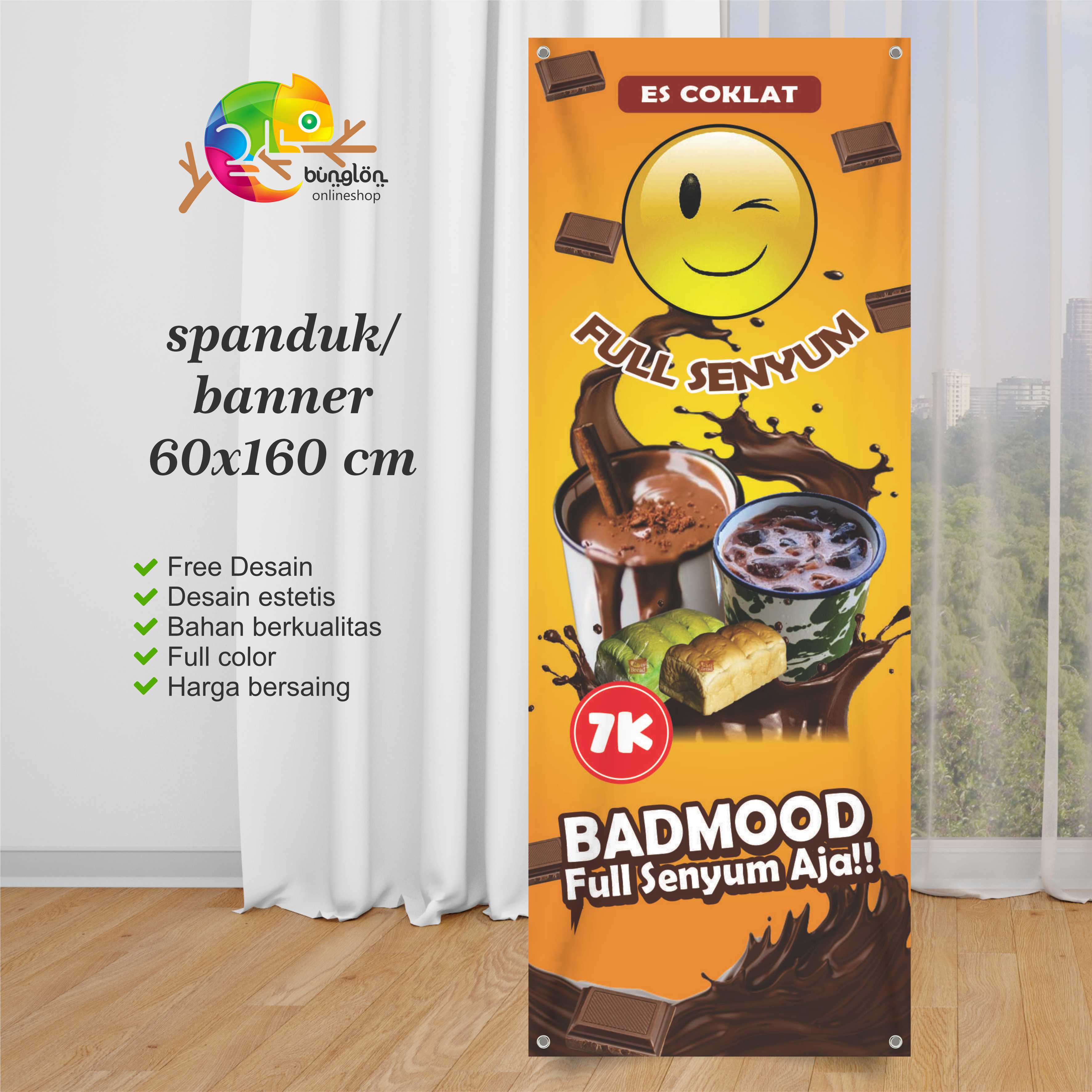 Spanduk 60x160 Banner Es Coklat Custom Desain Lazada Indonesia