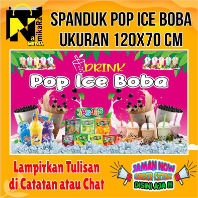 Spanduk Banner Pop Ice Boba Terbaru Custom X Cm Banner Aneka