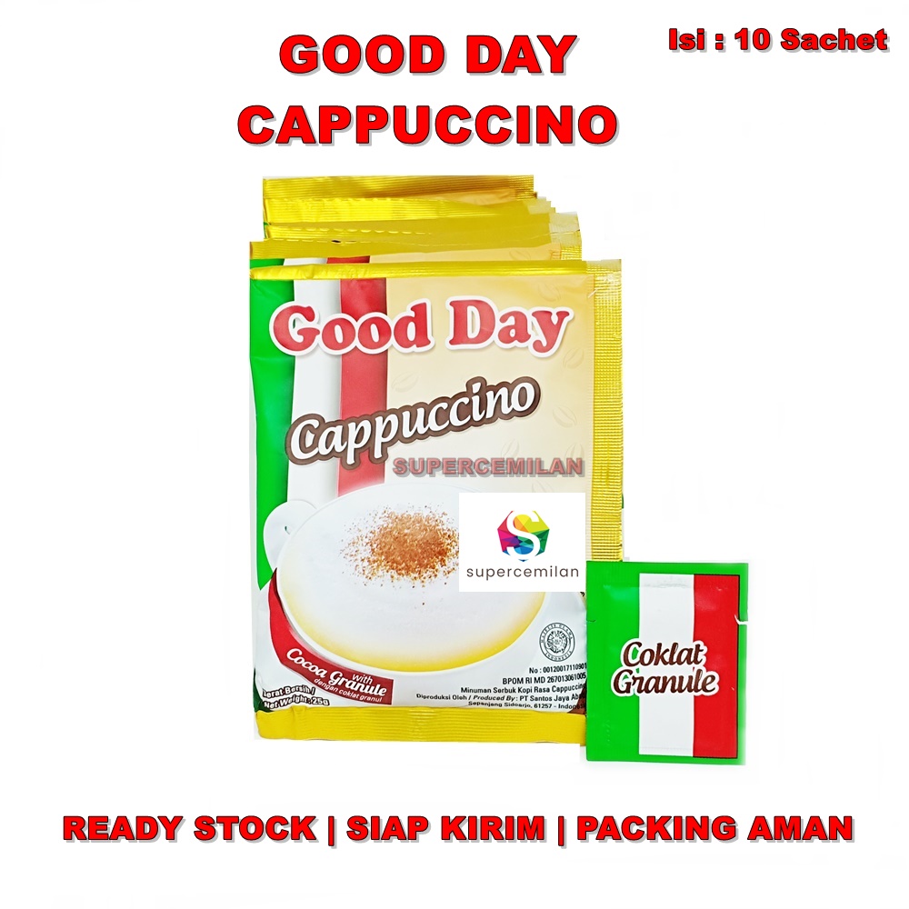 Good Day Cappuccino With Cocoa Granule Isi 10 Pcs Kopi Enak