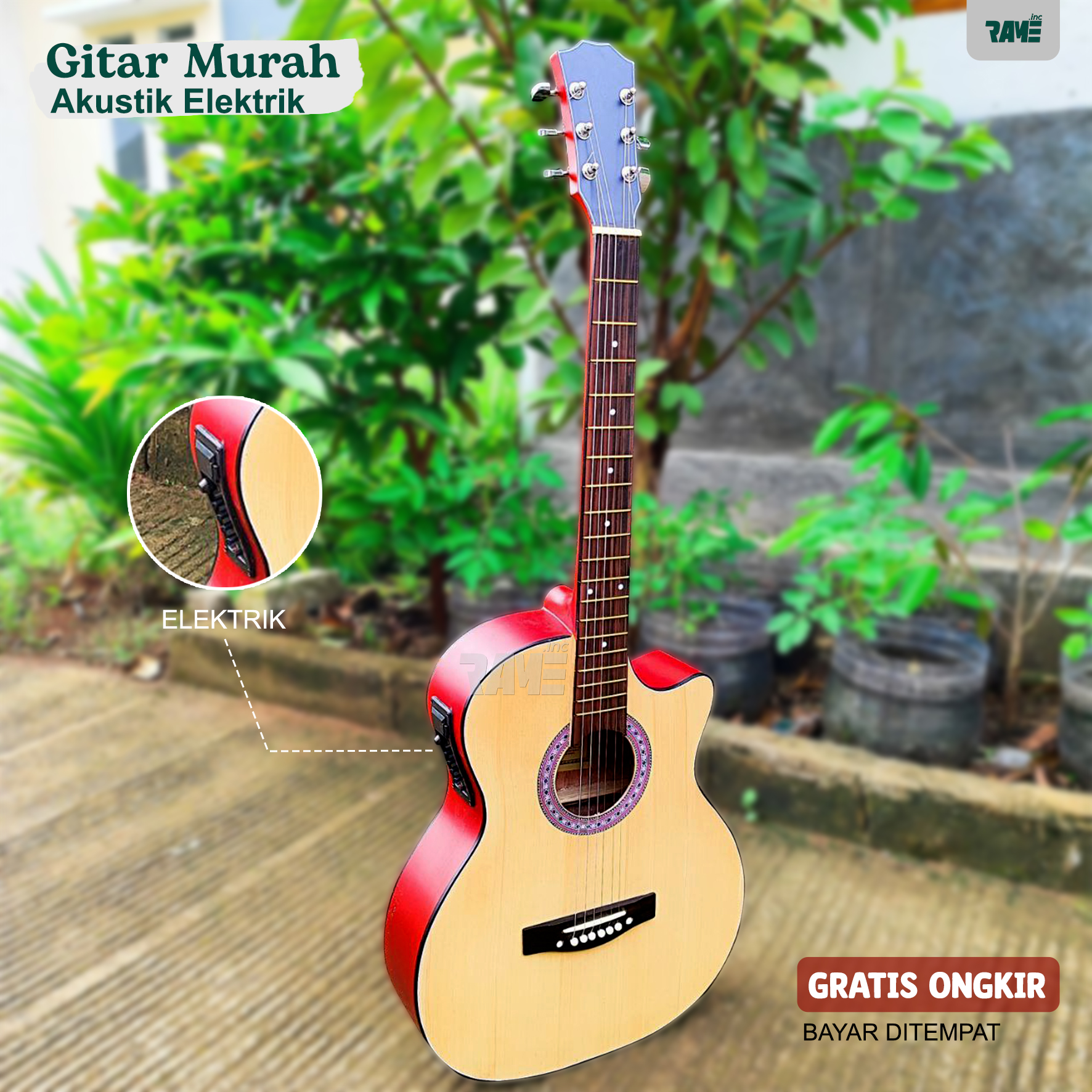 Gitar Akustik Elektrik Murah Tanam Besi Yamaha Custome Lazada Indonesia