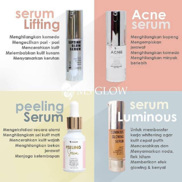 Official Store Ms Glow Asli Varian Serum Perawatan Wajah Pilih