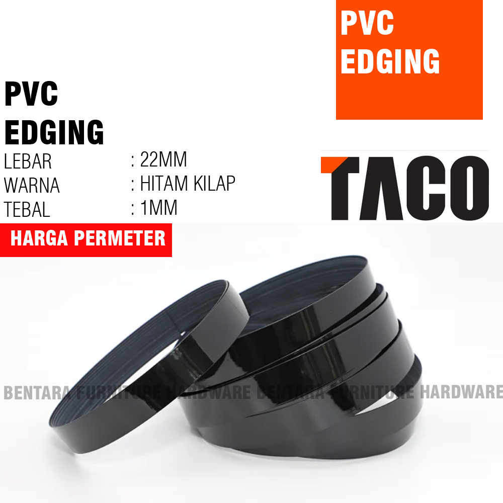 Mm Taco G Pvc Edging Hitam Kilap Hpl Edging Cm Black