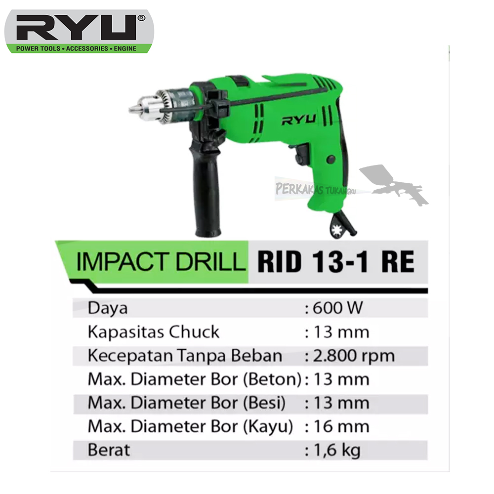 TEKIRO Ryu Impact Drill13mm Mesin Bor Kayu Besi Tembok Tangan Listrik