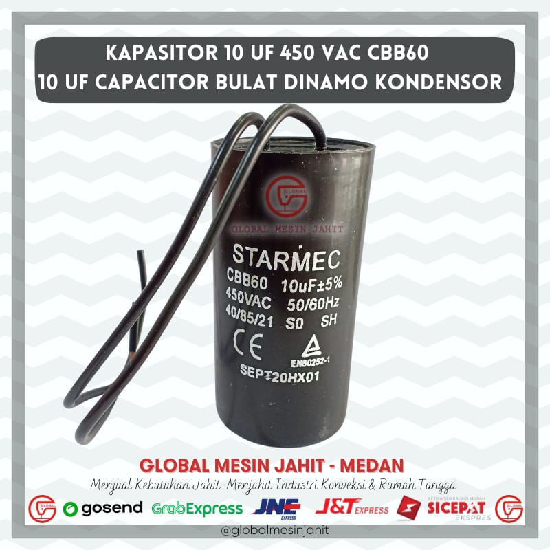 Kapasitor Uf Vac Cbb Uf Capacitor Bulat Dinamo Kondensor