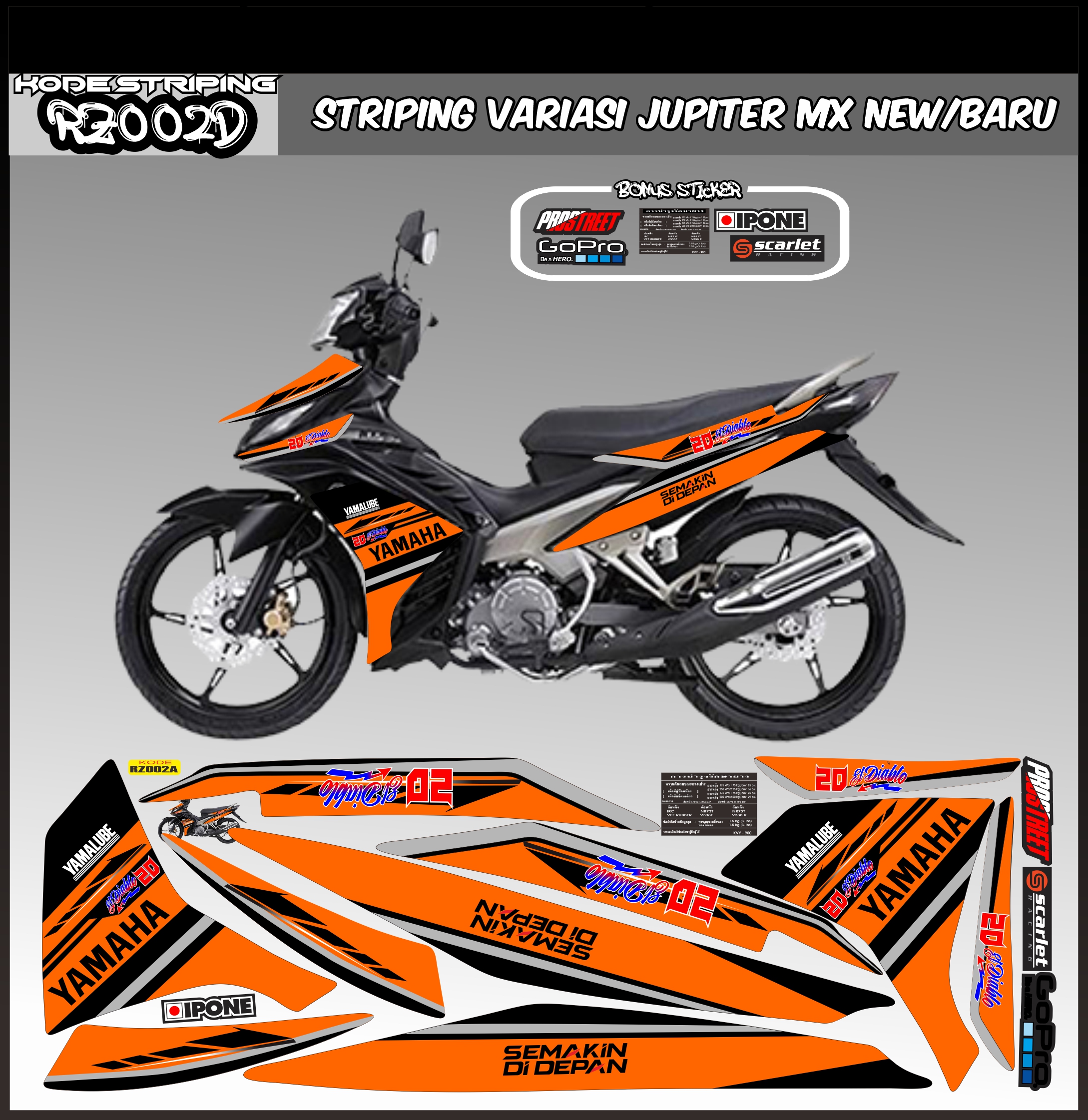 Striping Stiker Yamaha Jupiter Mx New Variasi Decal Jupiter Mx New