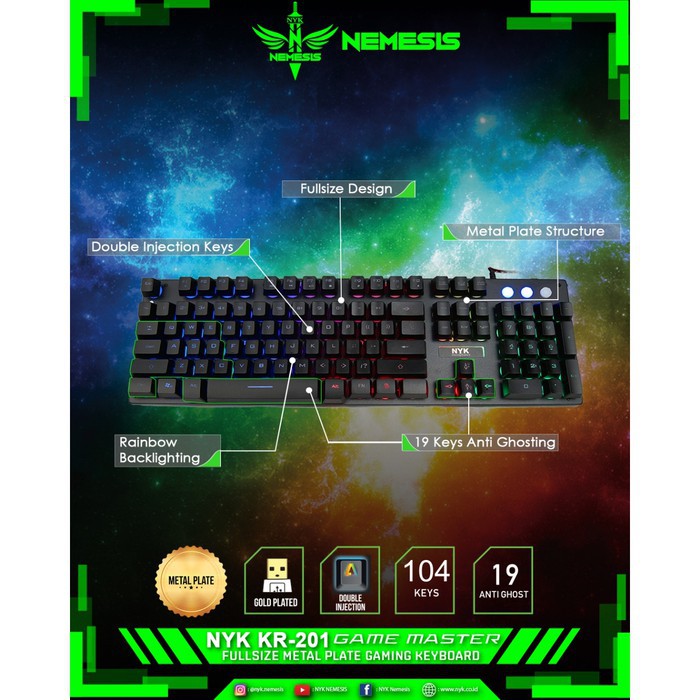 NYK Nemesis Keyboard Gaming KR 201 Game Master Lazada Indonesia