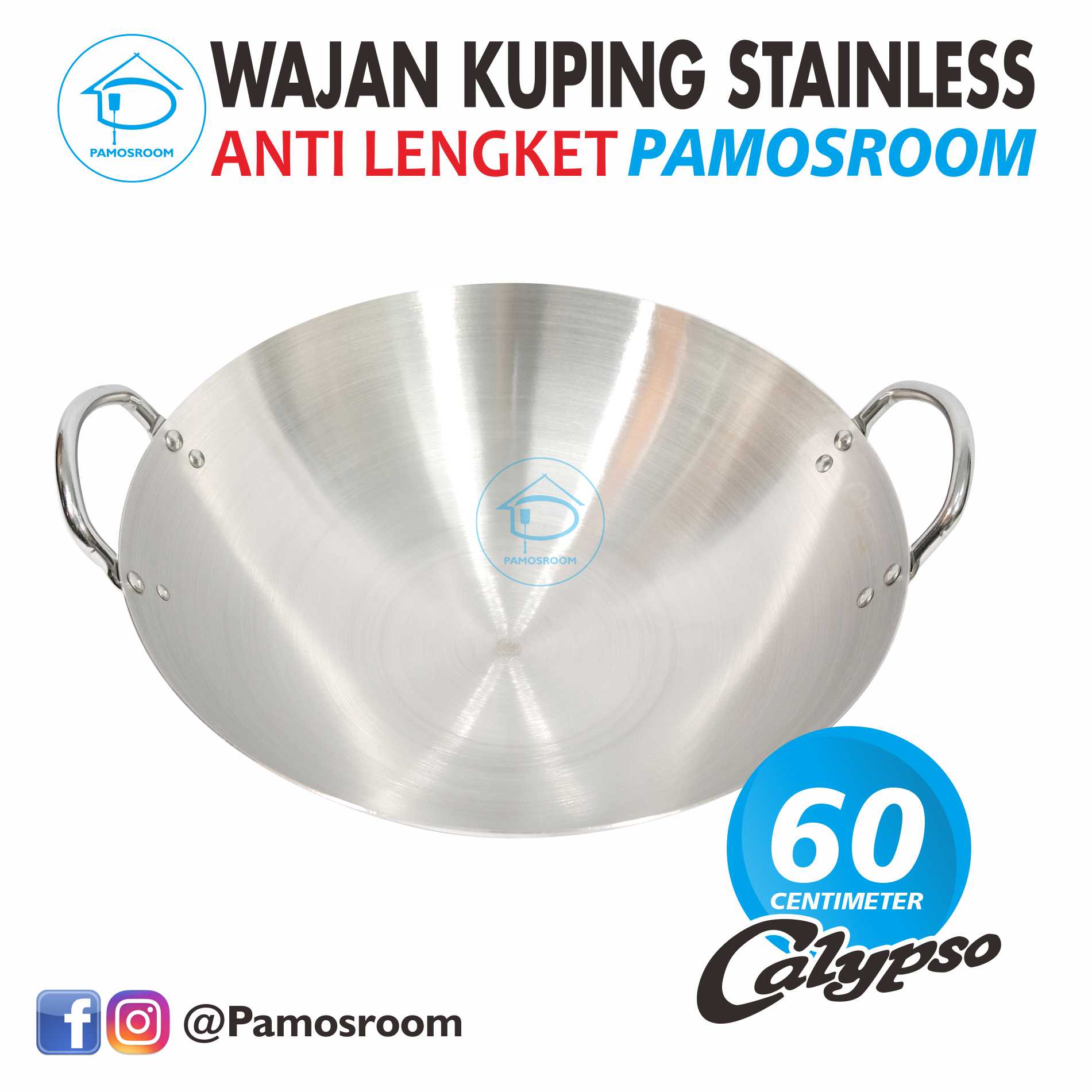 Calypso Wajan Penggorengan 60cm Stainless Steel Diameter 60 Cm Kuali