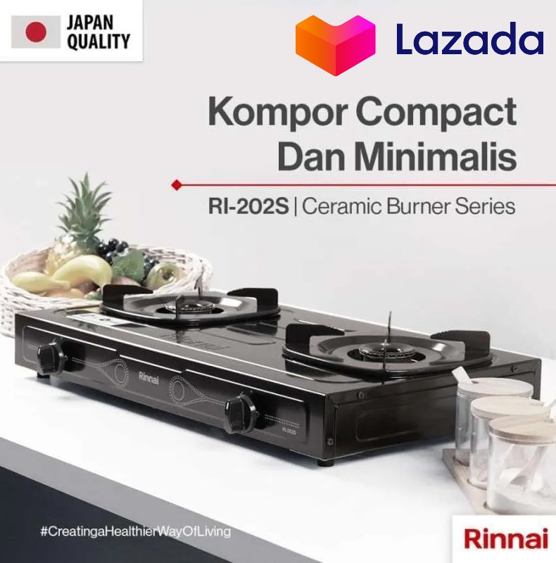 Rinnai Kompor Gas Tungku Ri S Design Minimalis Kualitas Jepang