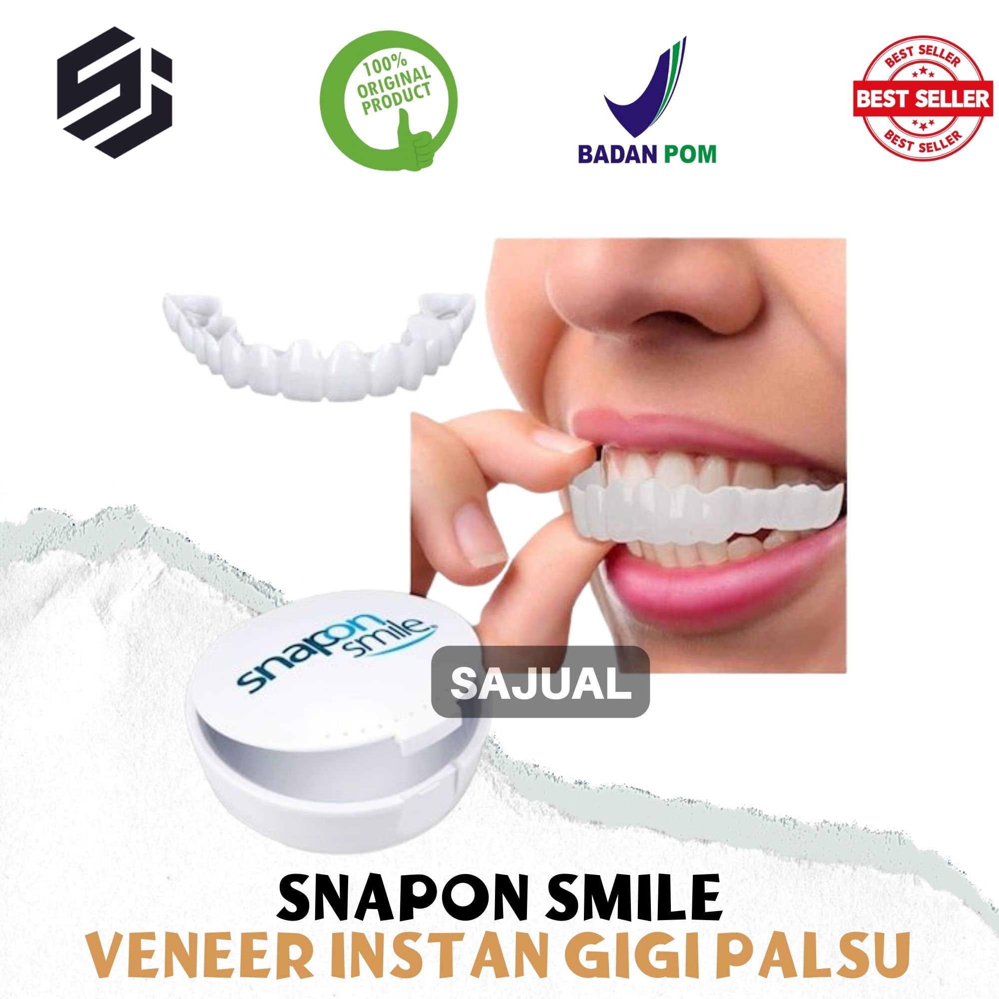 Sajual Snap On Smile Veneer Instan Gigi Palsu Tiruan Authentic Gigi