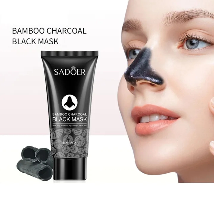 Sadoer Bamboo Charcoal Black Mask Masker Komedo Hidung Dan Pori Pori