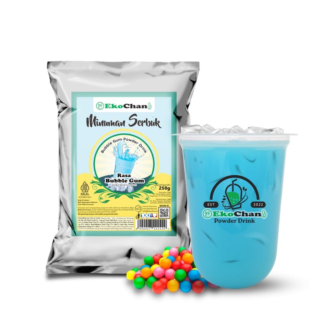 Bubuk Minuman Rasa Bubble Gum Gram Ekochan Powder Drink Serbuk