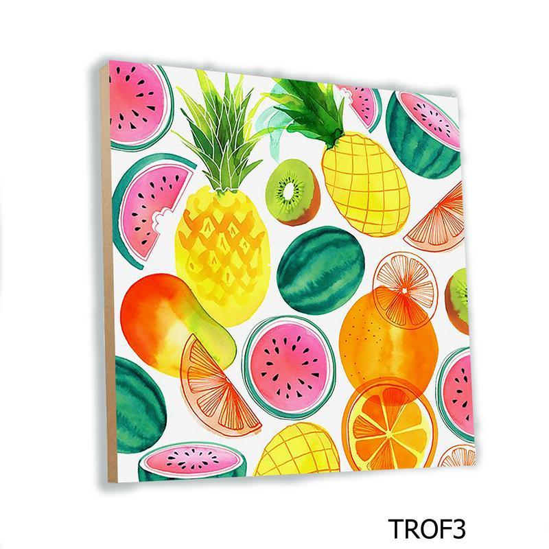 Pinguinshoponline - HIASAN DINDING WALL DECOR POSTER KAYU TROPICAL FRUIT bahan MDF 20x20cm PAJANGAN RUMAH HIASAN UNIK QUOTES
