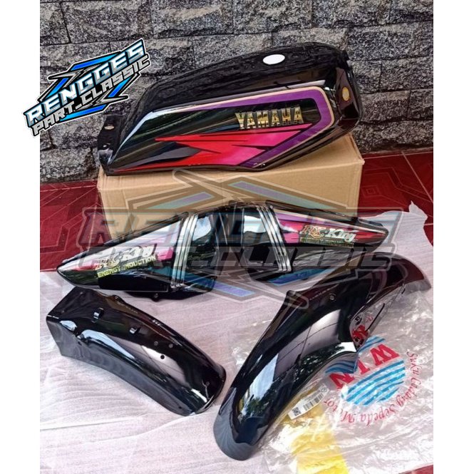 PAKET TANGKI BODY RX KING SERIES FULLSET HITAM SET STRIPING 1995