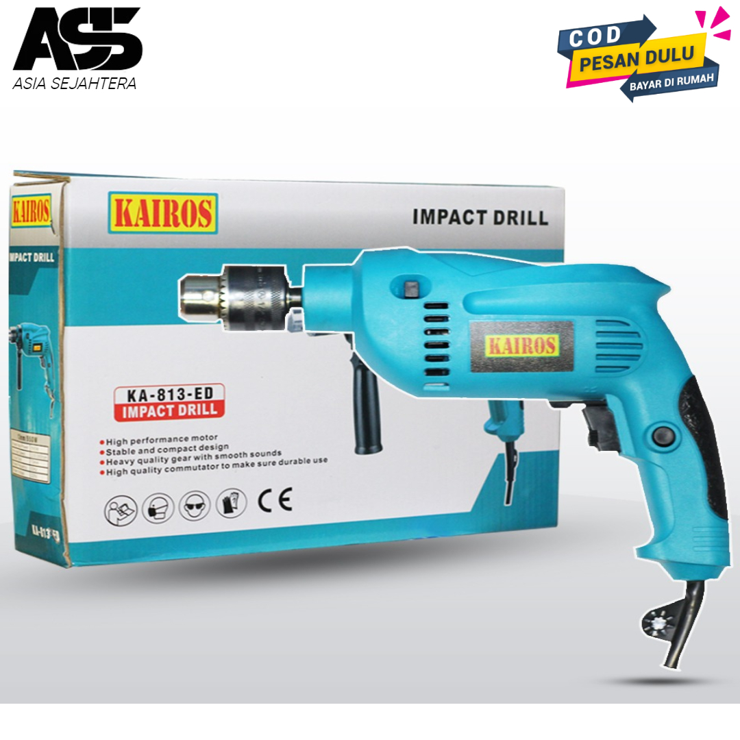 Mesin Bor Tembok Beton Dan Kayu SET KOPER 13mm Impact Drill BOLAK