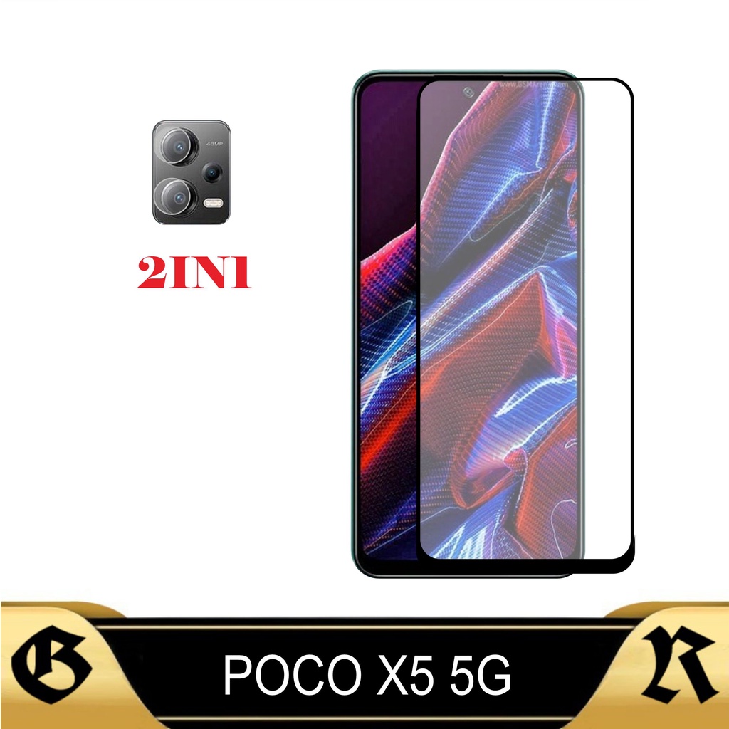 Promo Paket 2in1 Tempered Glass Layar Xiaomi Poco X5 5G 2023 Redmi Note