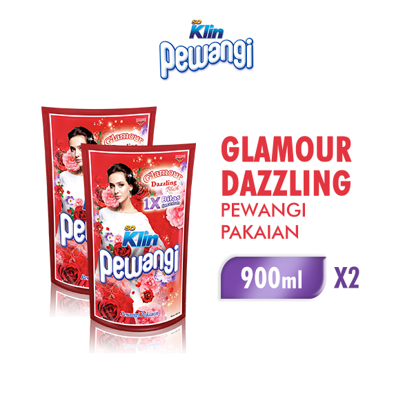 Paket Isi 2 SOKLIN Pewangi Pakaian Sekali Bilas Glamour Dazzling