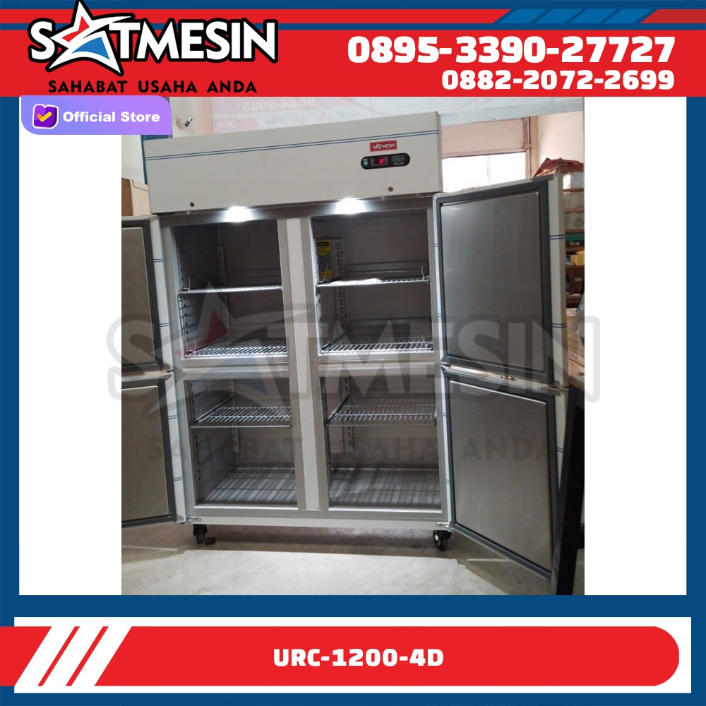 Stainless Steel Upright Chiller GEA URC 1200 4D Lemari Pendingin