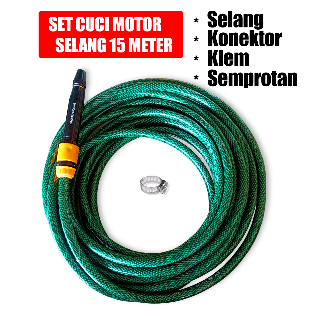 Ideku Alat Cuci Motor Set Selang Panjang Meter Semprotan Upgrade