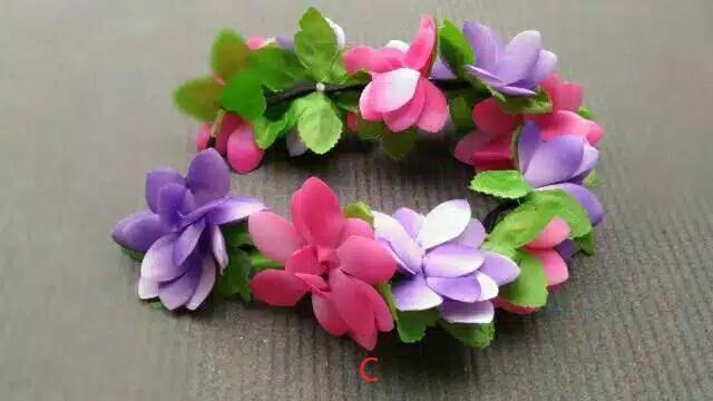 Flower crown KARET / bandana bunga/ bando mermaid/ bandana karet