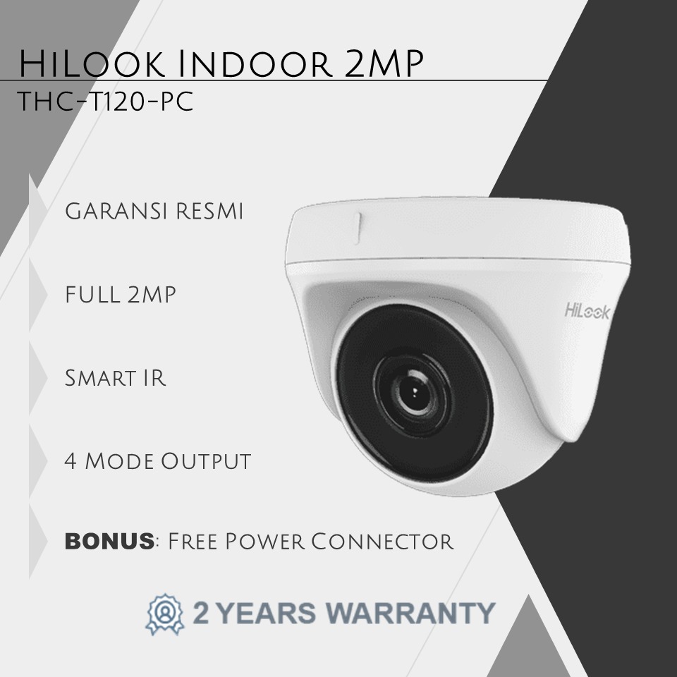 HILOOK CCTV IR INDOOR Dome 2MP Kamera THC T120 PC Camera By