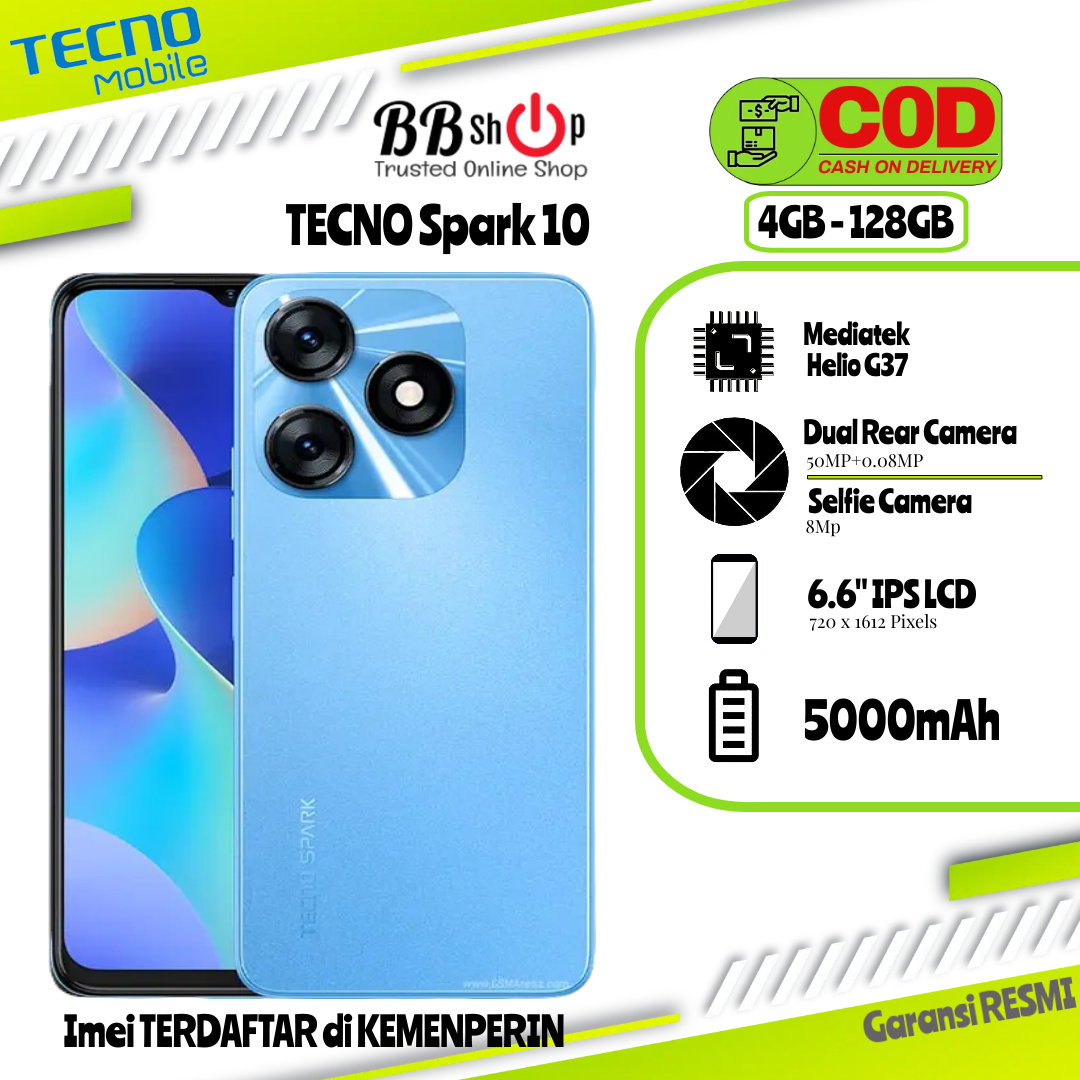 Tecno Spark Nfc Gb Gb Garansi Resmi Tahun Display Type Ips