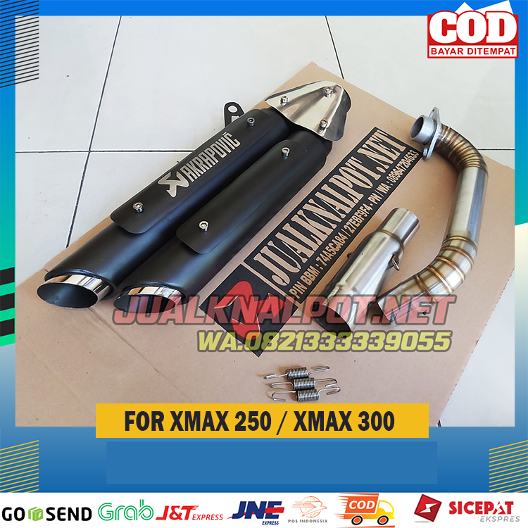 Knalpot XMax 250 XMax 300 Akrapovic Double Muffler Short Black Doff