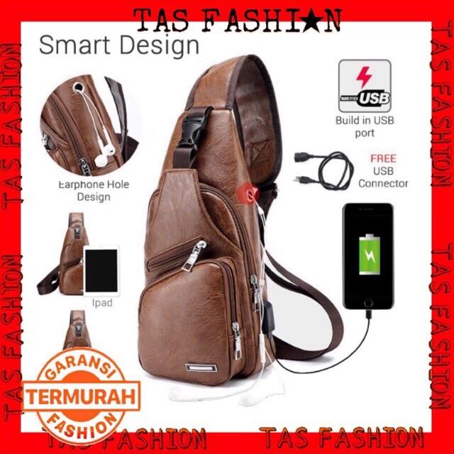 Tas Fashion Official Tas Selempang Kulit Pria Tas Slempang Keren Cowok WaistBag For Man / BY5