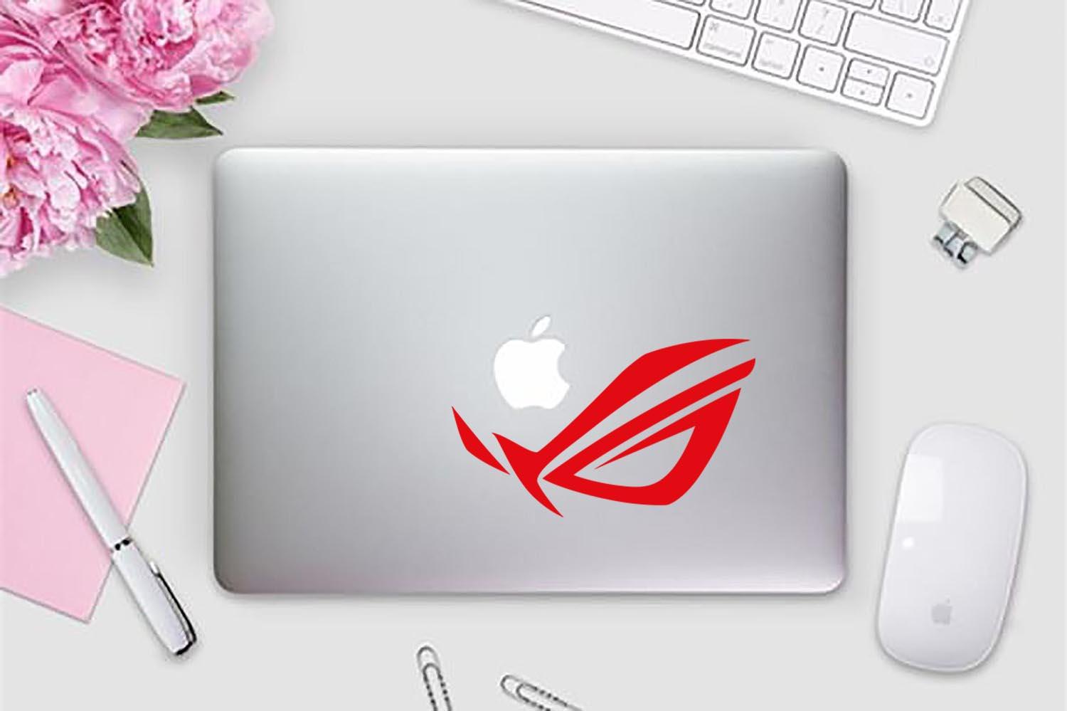 Sticker Laptop Cutting Vinyl Oracal ROG Republic Of Gamers Merah