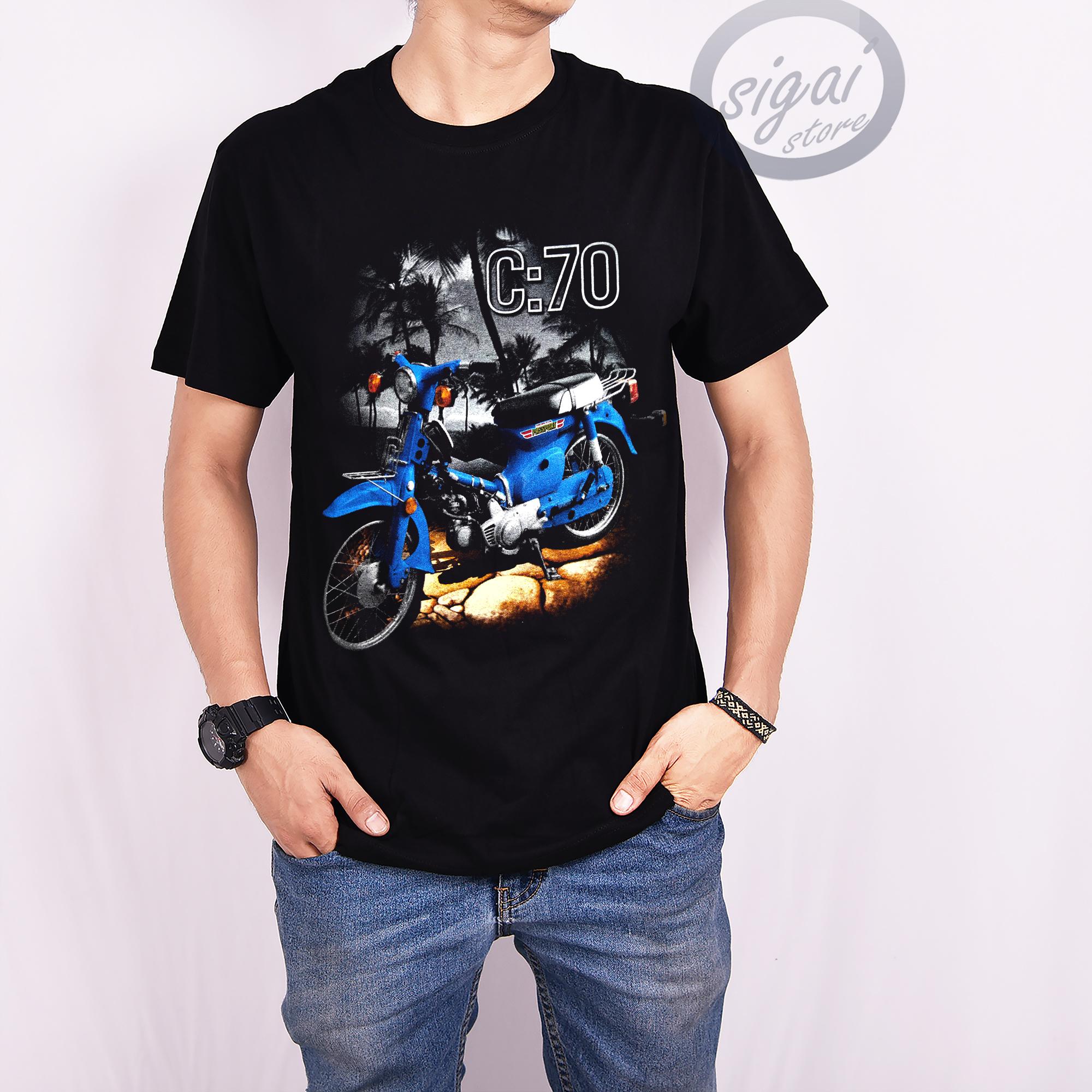 Sigai_store KAOS T-SHIRT /BAJU KAOS honda jadul/ KAOS KEKINIAN/ KAOS SURFING/KAOS DISTRO/KAOS TERBARU/KAOS motor clasic /c70