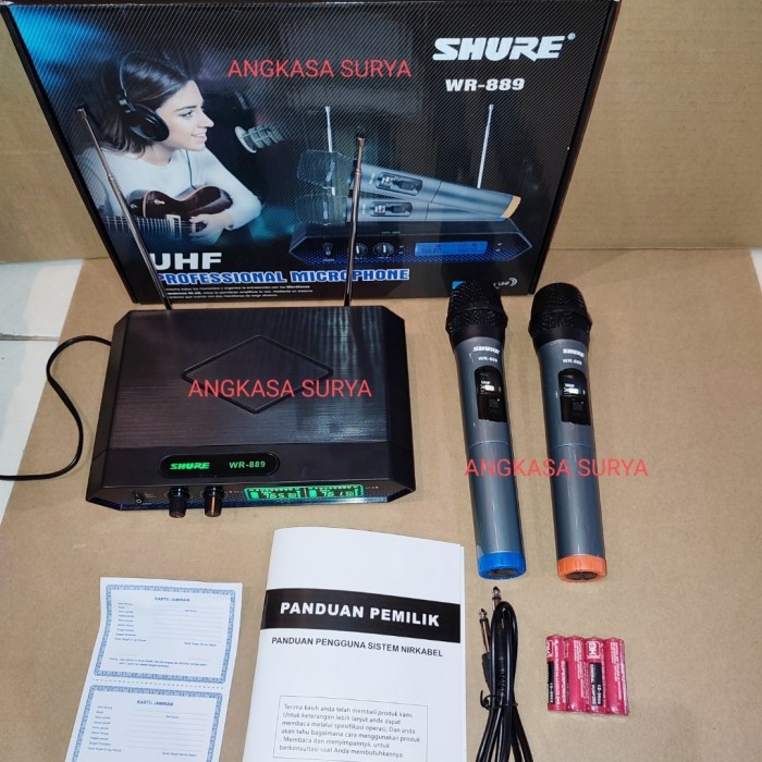 Mic Wireless Shure WR 889 Handle Microphone Murah WR889 Pegang