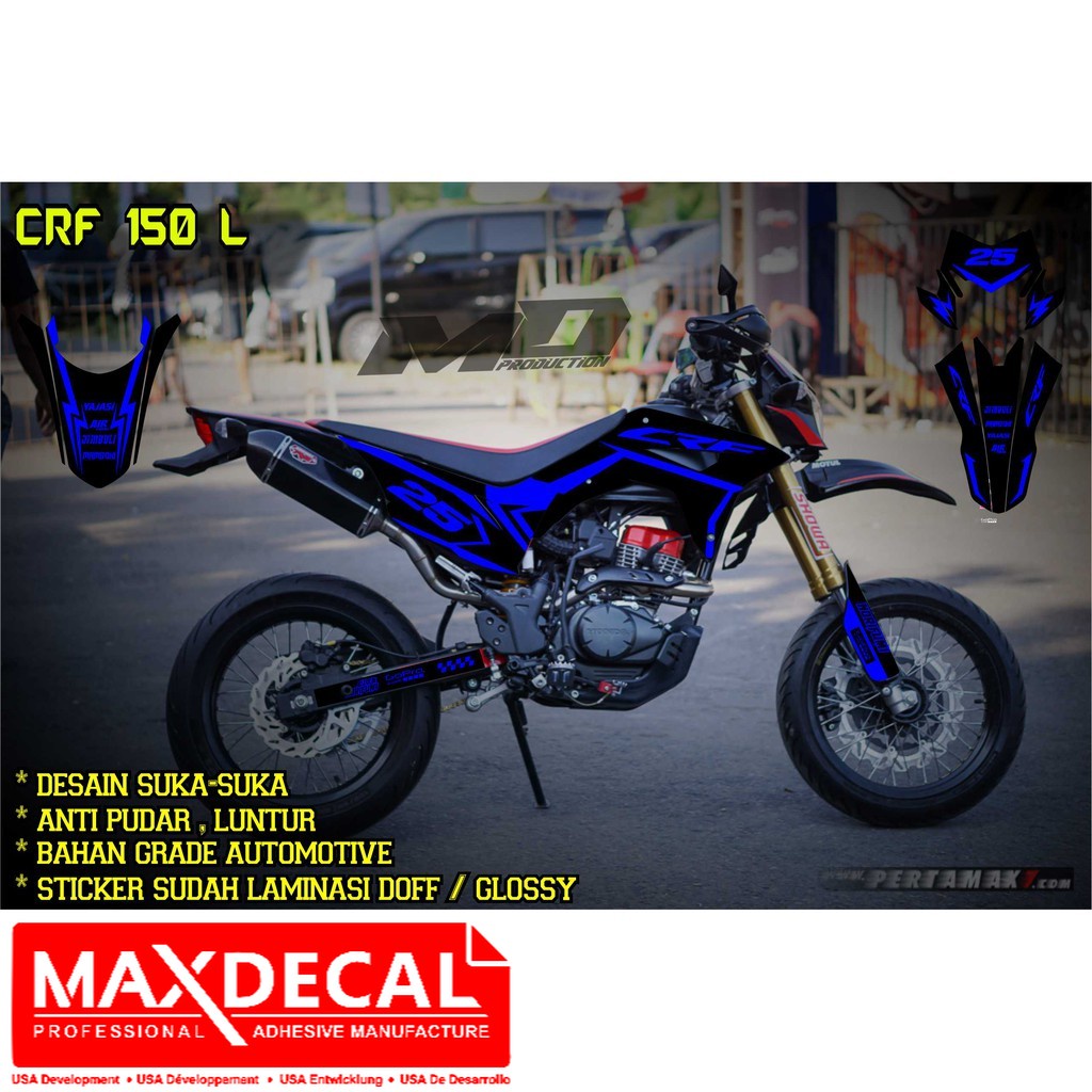 Sticker Decal Honda Crf L Full Body Warna Biru Tua Lazada Indonesia