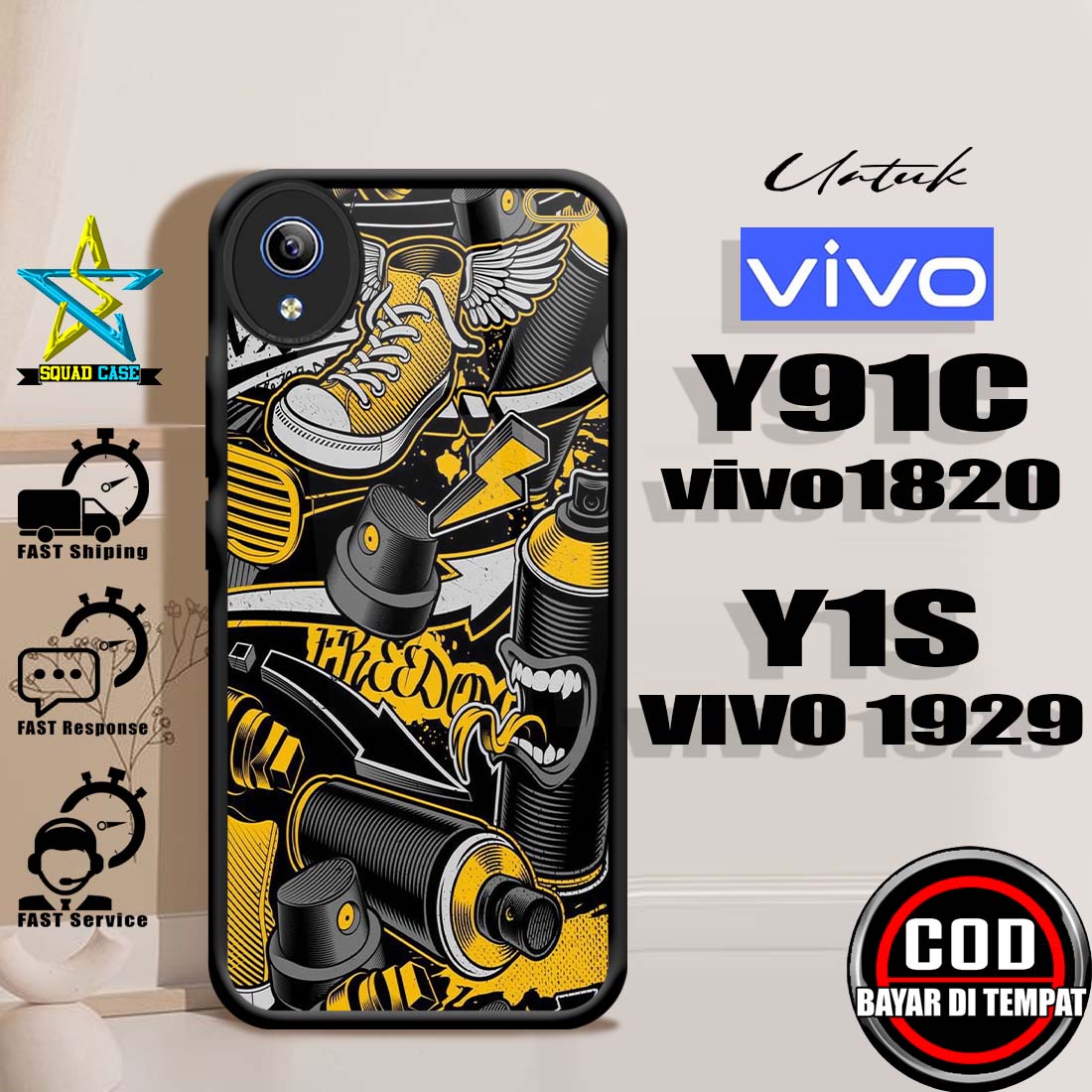 Case Vivo Y91C Vivo 1820 Vivo Y1S Vivo 1929 Casing Squad Case Motif GRF