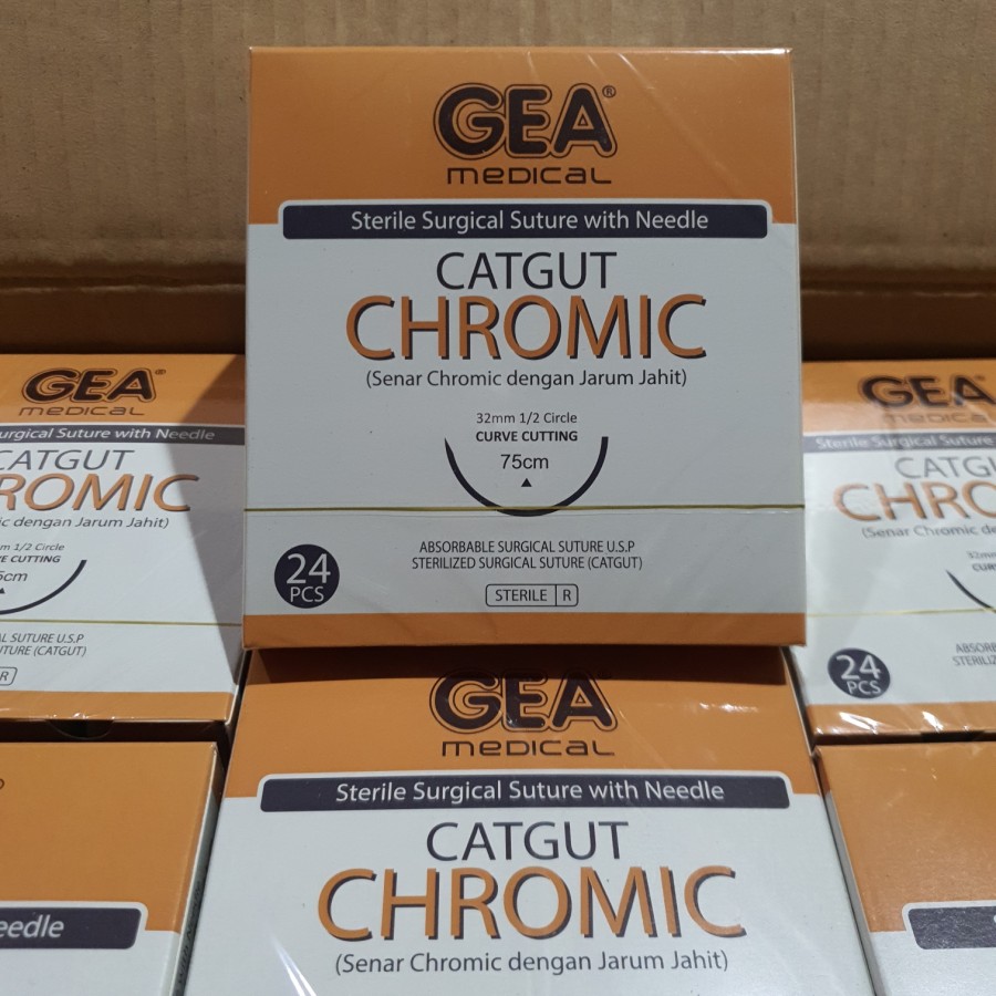 GEA ONEHEALTH Catgut CHROMIC GEA Benang Jahit Cromic Benang Operasi