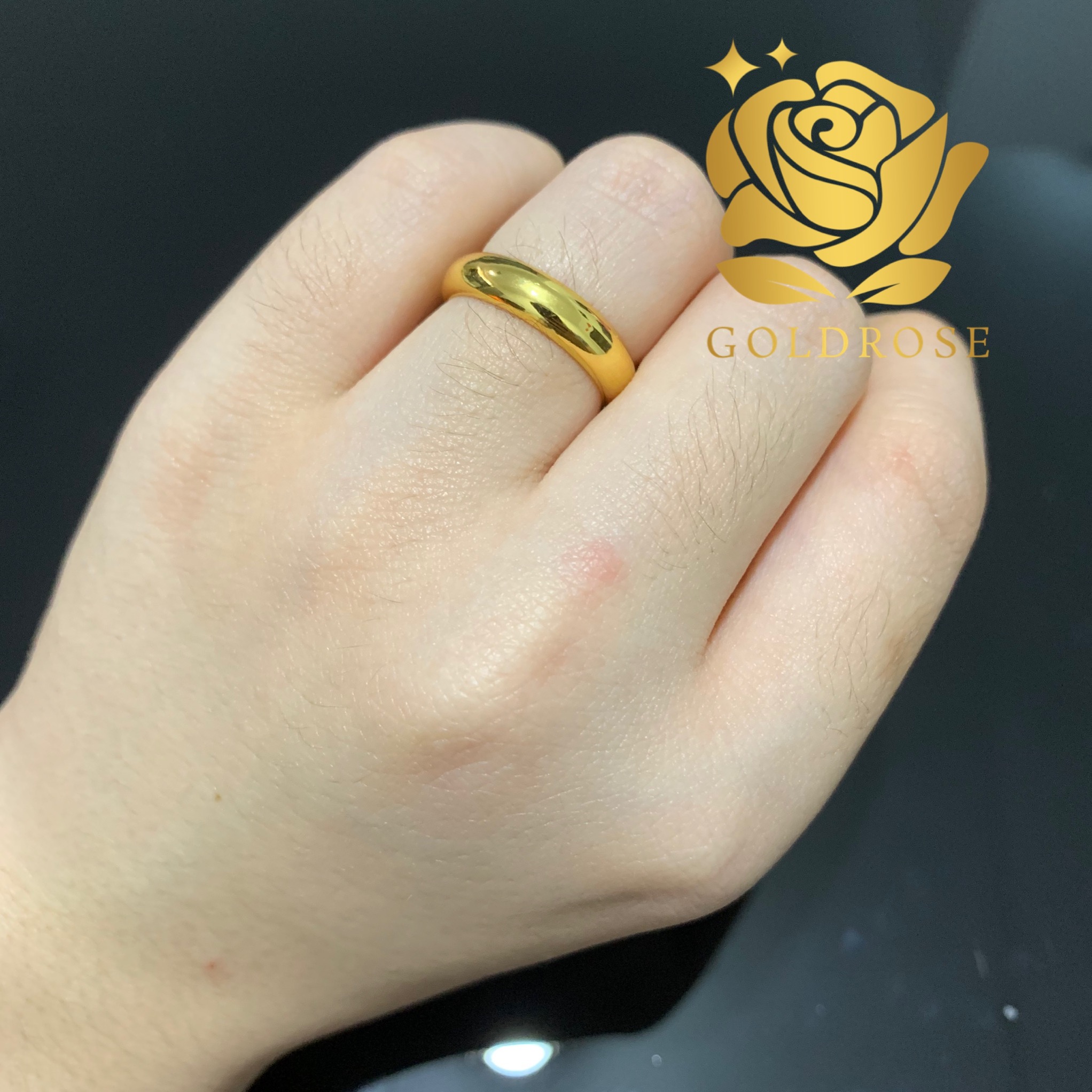 Cincin Titanium Polos Lapis Emas K Harga Satuan Anti Karat Cincin