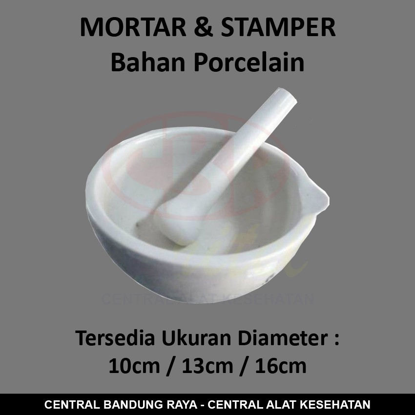 Mortar Stamper Mortir Pestle Lumpang Alu Bahan Porcelain