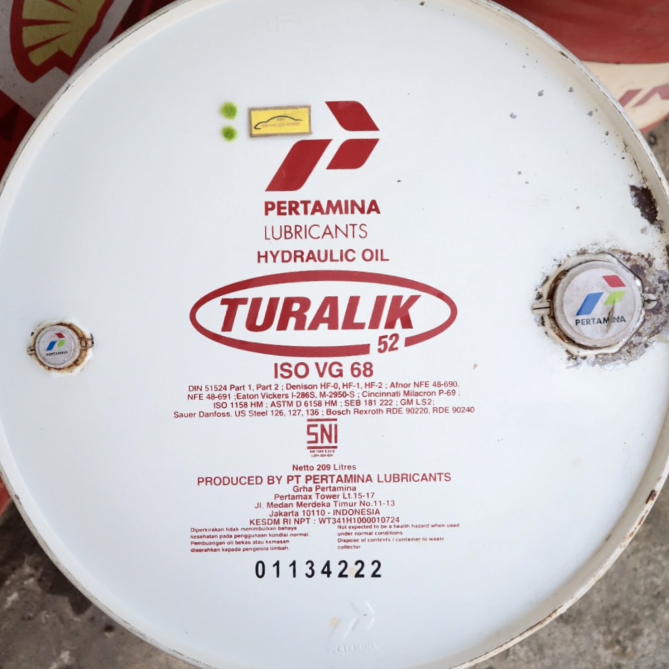 Pertamina Turalik Drum Repack Liter Pertamina Oli Hydraulic Iso Vg