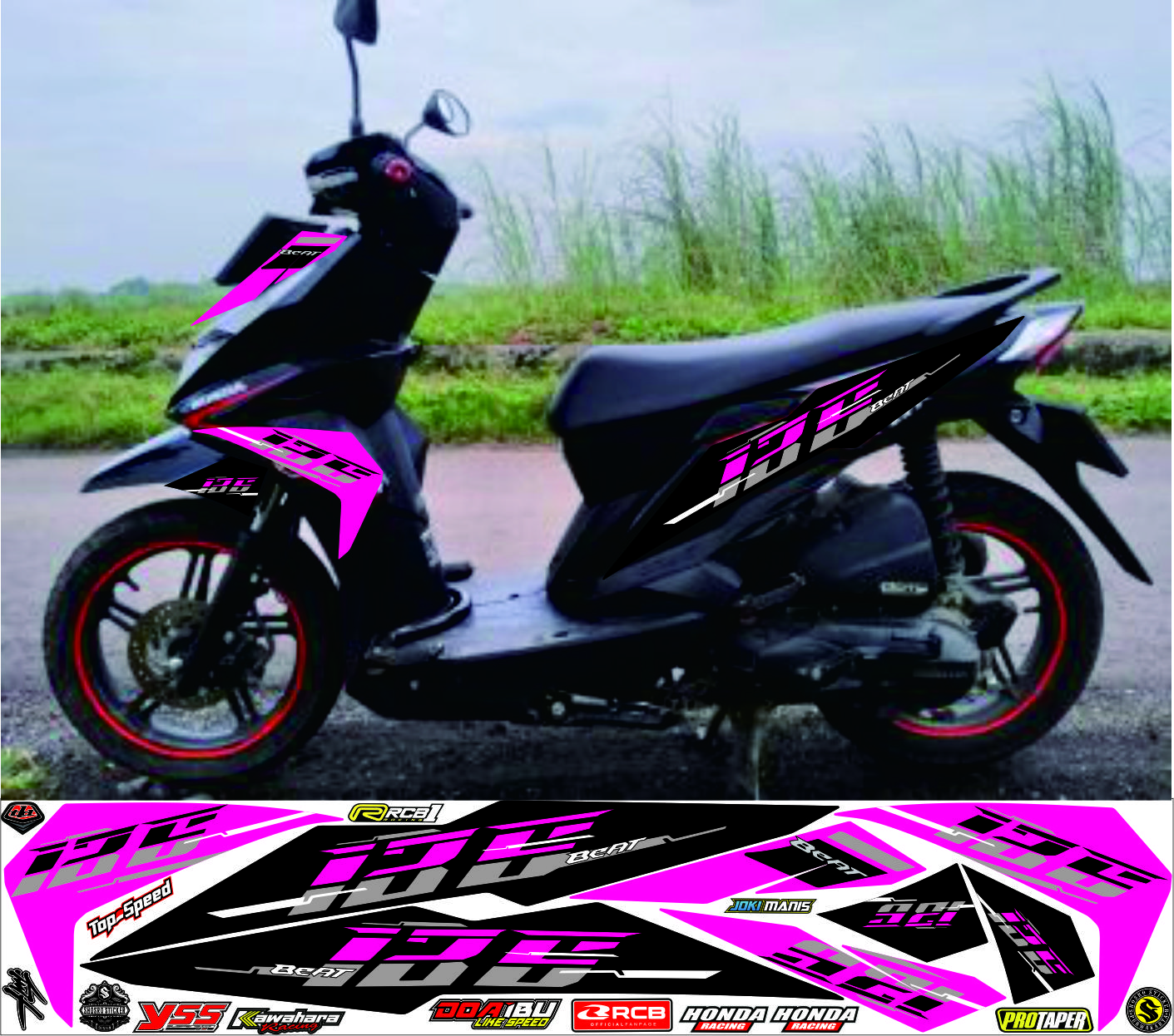 Stiker Beat Striping Decal Honda Beat Esp Variasi