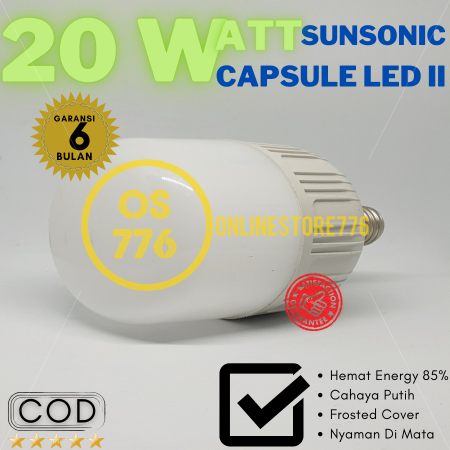 Onlinestore776 Lampu Sunsonic Capsule 20Watt LED Bohlam Lampu LED