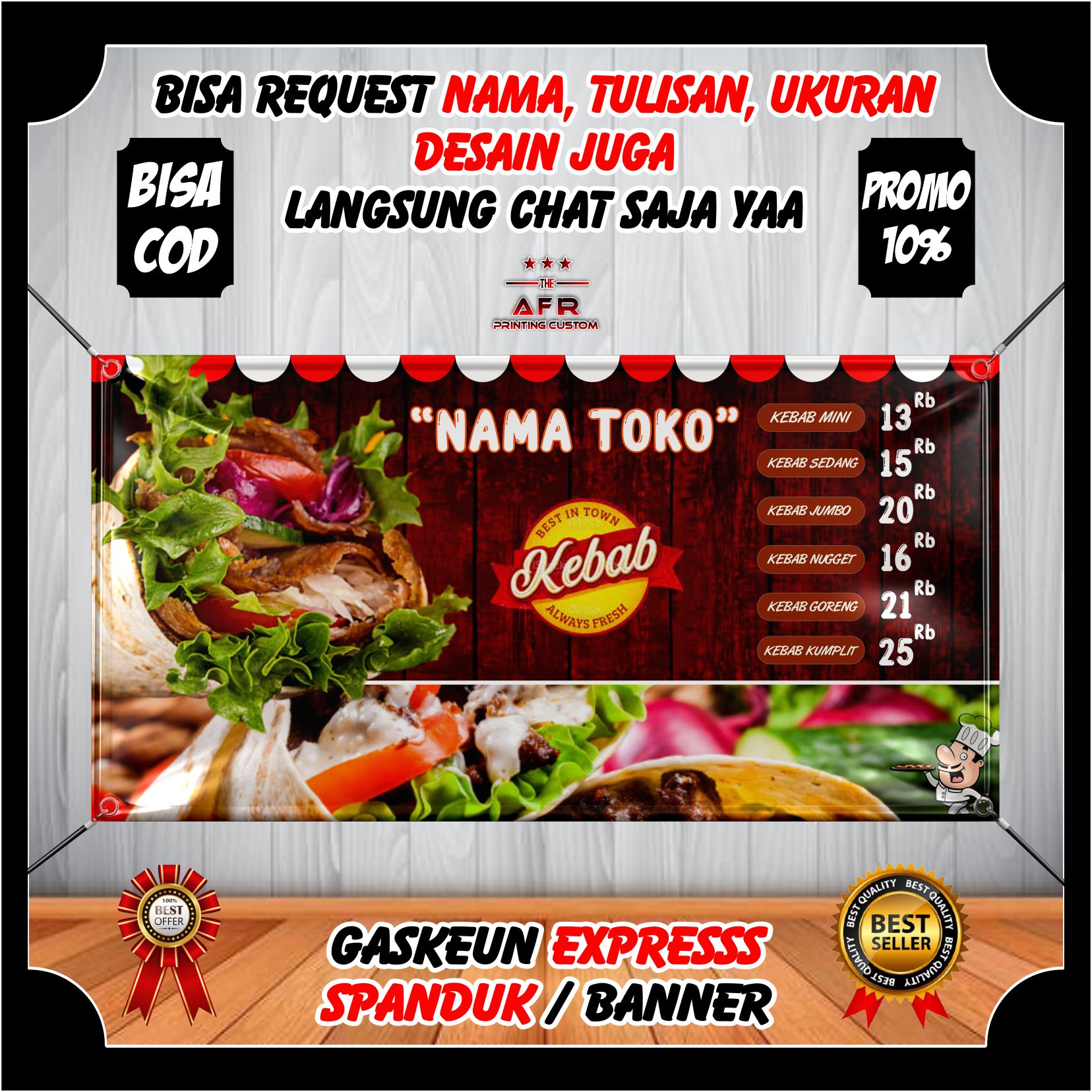 Spanduk Kebab Banner Jualan Kebab Spanduk Banner Jualan Makanan Kebab