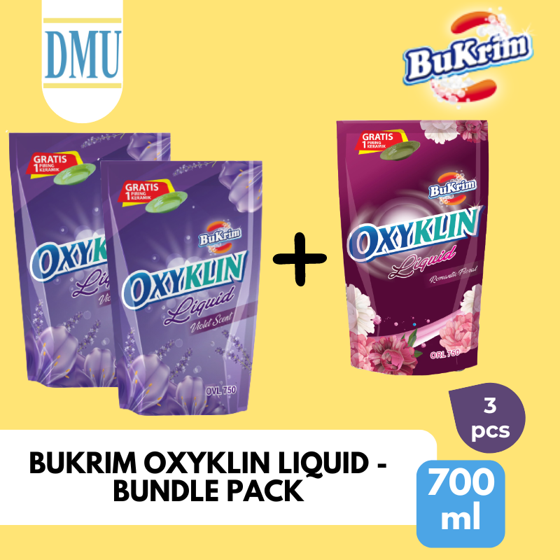 BUNDLE PACK 3 PCS Sabun Detergent Cair BuKrim Oxyklin Liquid Violet 2