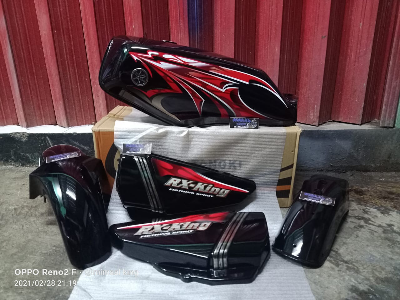 Body Tangki Tengki Fullset Rx King Hitam Merah Bonus Paking Kayu