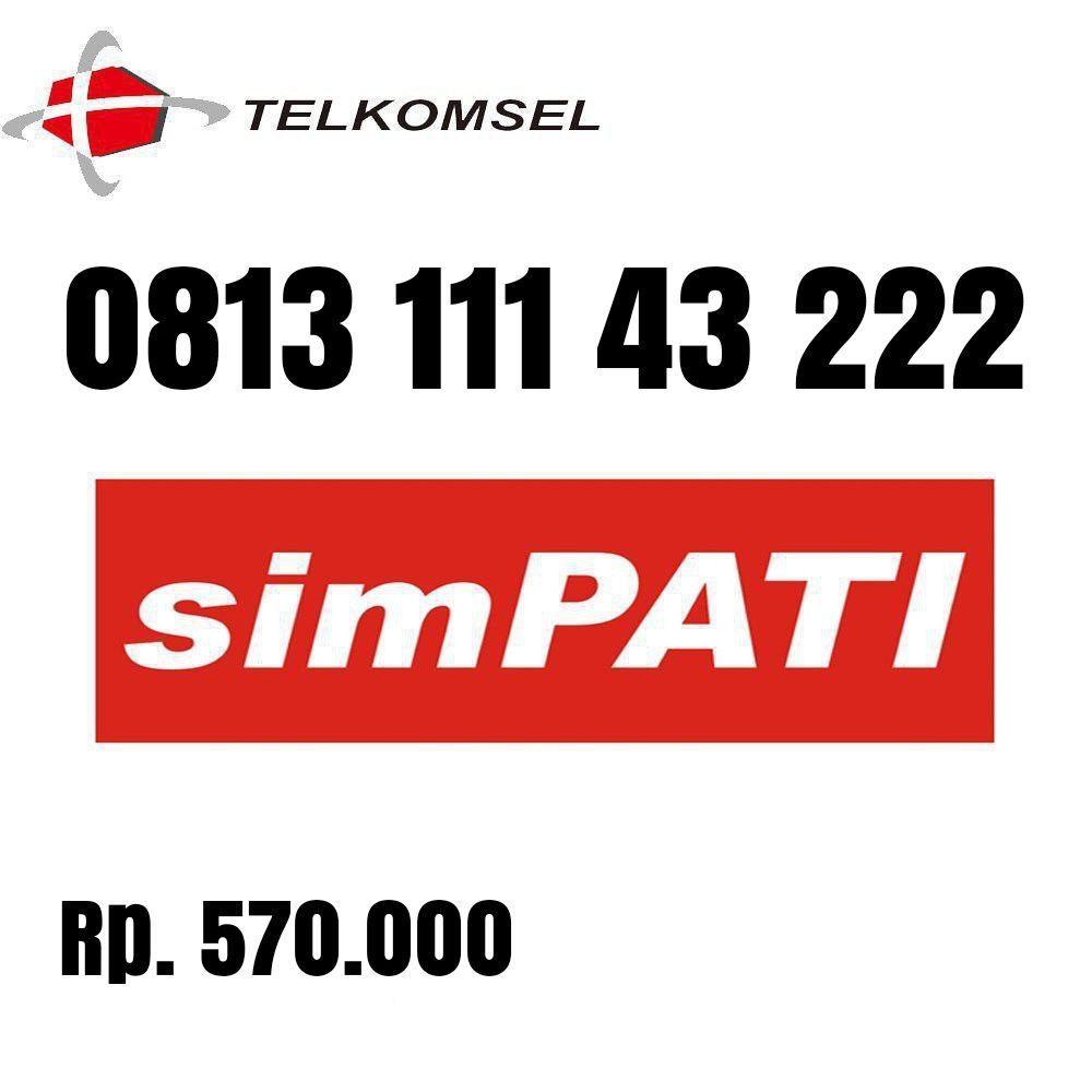 Nomer cantik kartu perdana Simpati 4G LTE Telkomsel special 0813 111 43 222 double triple 3222
