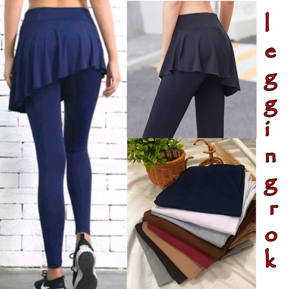 Legging Rok Miring Premium Legging Rok Olahraga Viral Lazada Indonesia