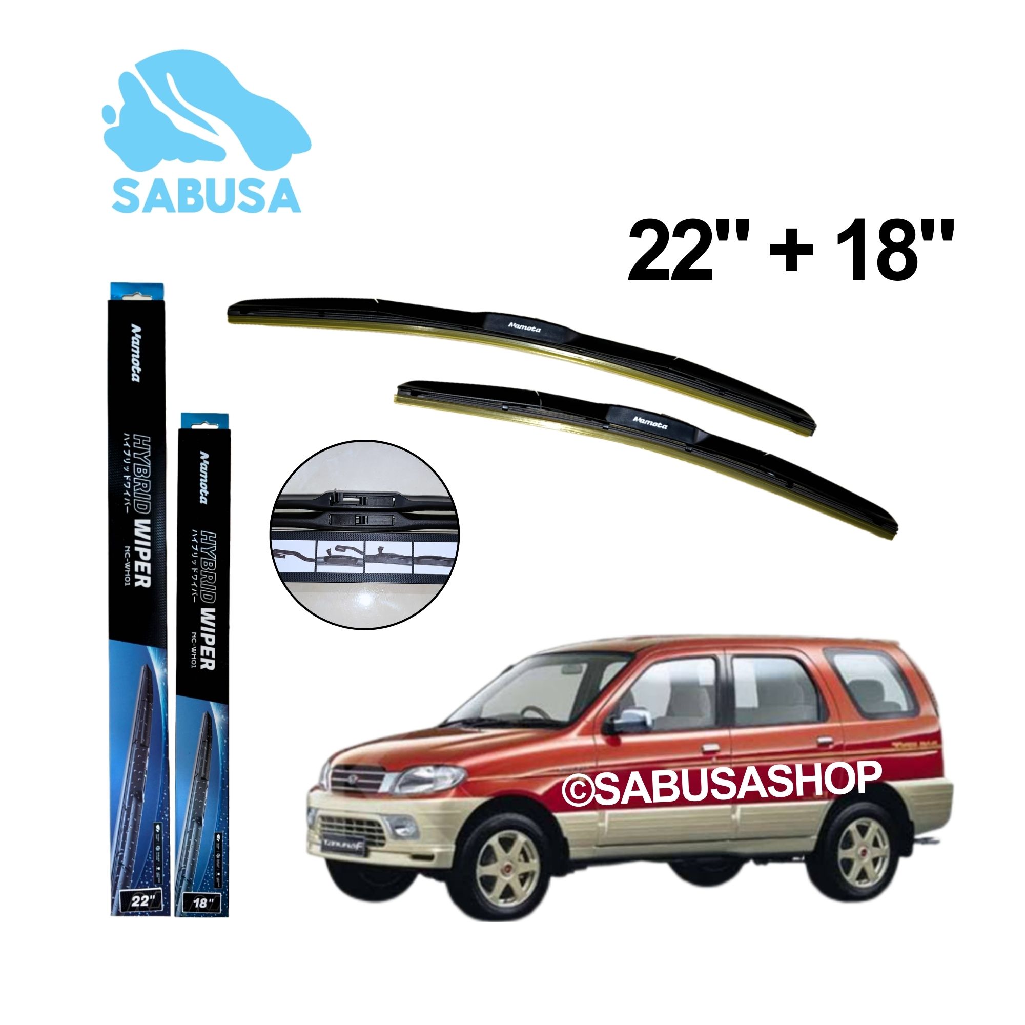 Wiper Blade Hybrid Daihatsu Taruna Premium Graphite Laminated Sepasang