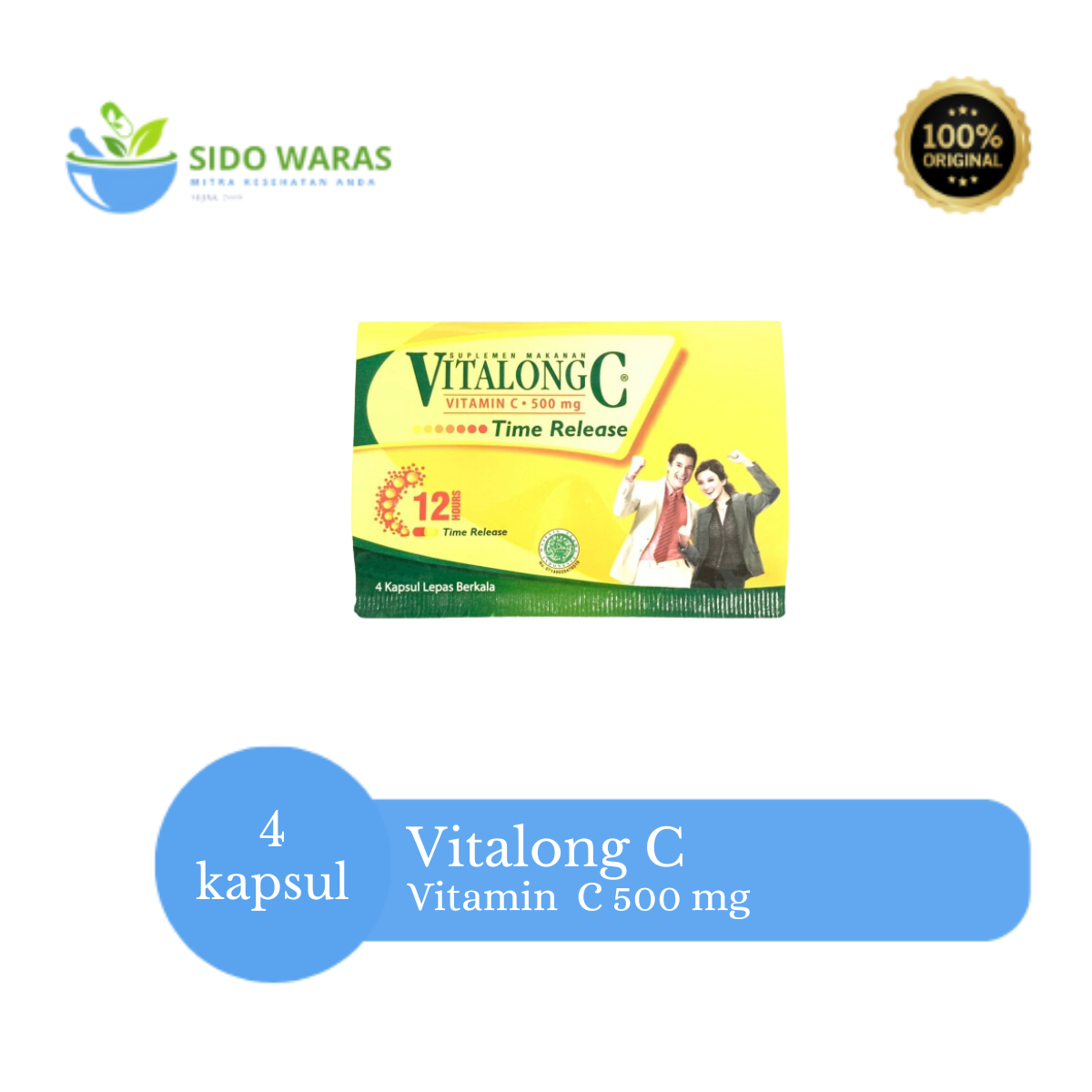 Vitalong C 4 Kapsul Vitamin C 500 Mg Membantu Memelihara Daya Tahan